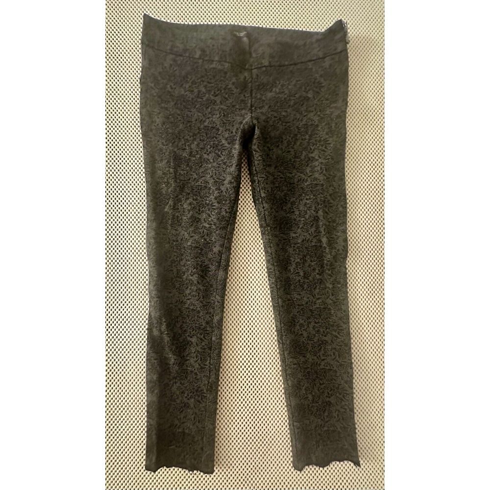 Ann Taylor Factory Pants/Leggings Sz 4 Black Gray Zip Side Stretch Career Office